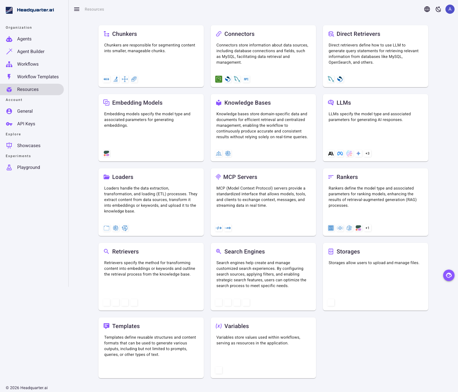 Resources catalog
